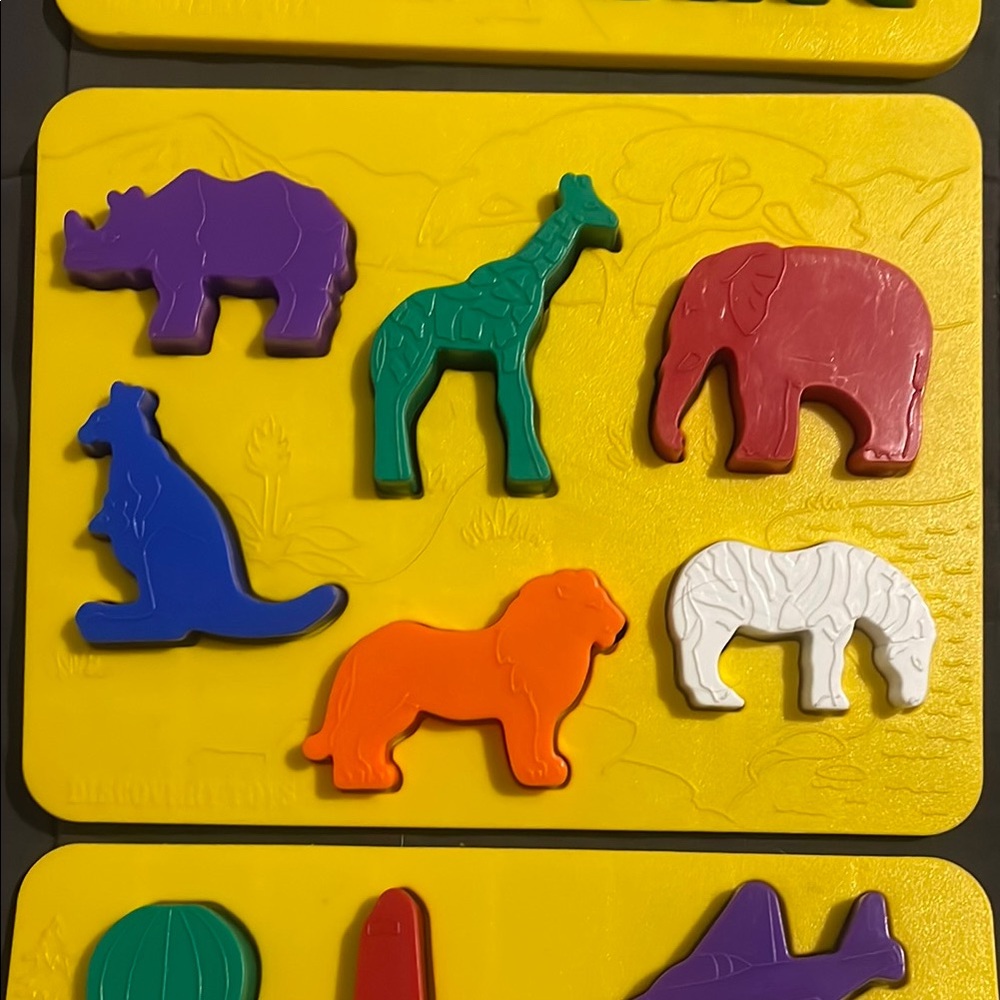 Set Of Vintage Discovery Toys Place & Trace Educational Sensory Activity Puzzles - Picture 3 of 4